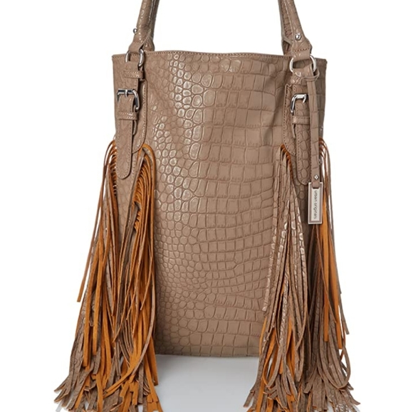 Free People Handbags - Free People Urban Originals NWOT Croco Fringe Bag